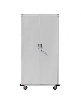 Metal Rolling Storage Cabinet Upright Tool Cabinet Silver