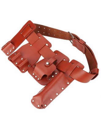 5in1 Leather Tool Belt Pouch Scaffolding Tool with Tool Holder for Level Spanners Hammer