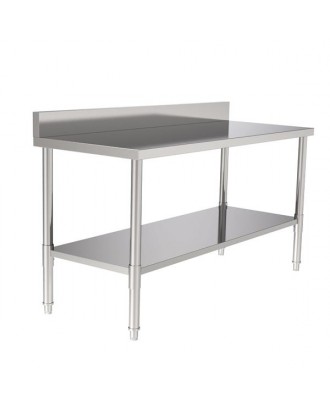 60" Stainless Steel Galvanized Work Table (with Back Board)